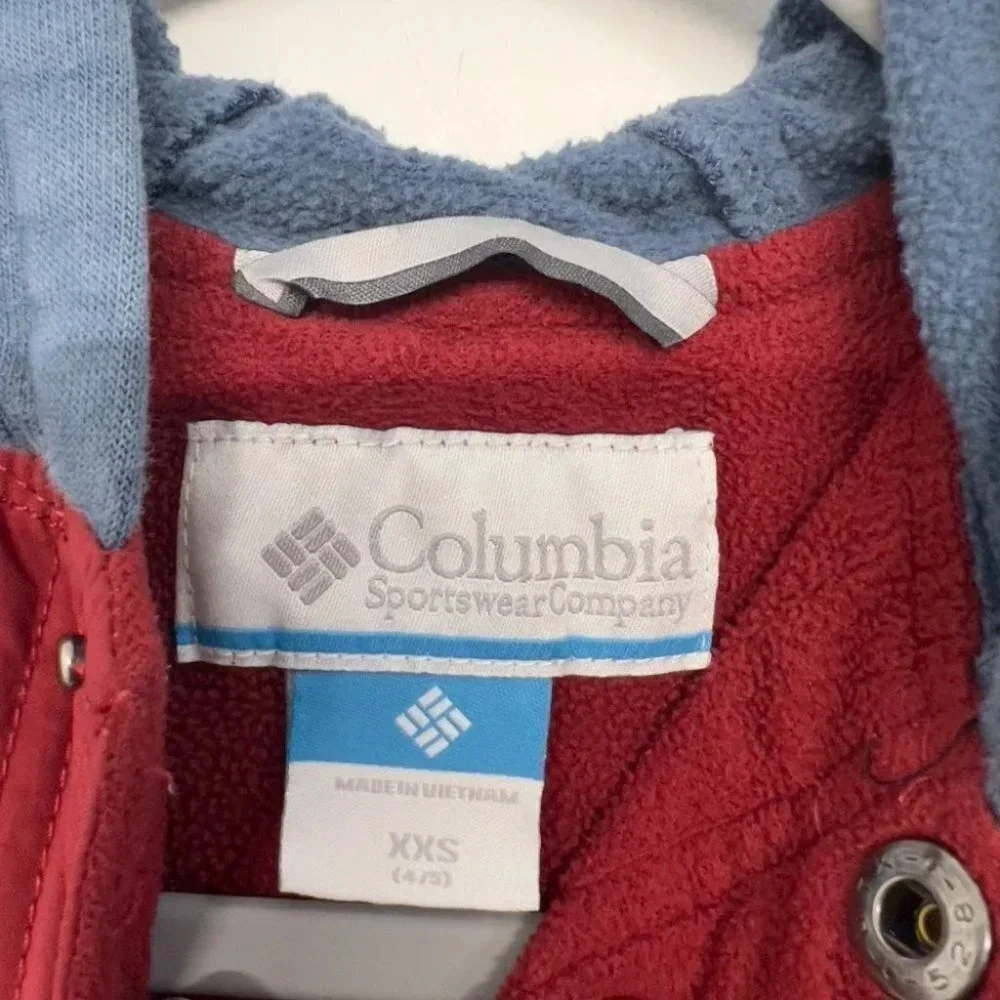 Columbia XXS‎ Kids Boys Sweater Coat Hoodie Lightweight Blue Red